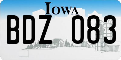 IA license plate BDZ083