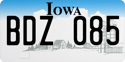 IA license plate BDZ085