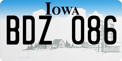 IA license plate BDZ086