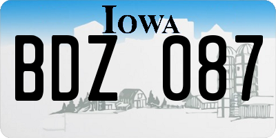 IA license plate BDZ087