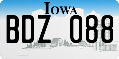 IA license plate BDZ088