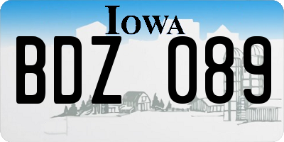 IA license plate BDZ089