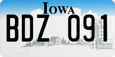 IA license plate BDZ091