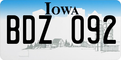 IA license plate BDZ092