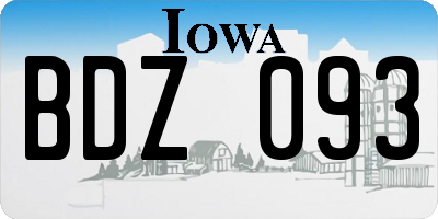 IA license plate BDZ093