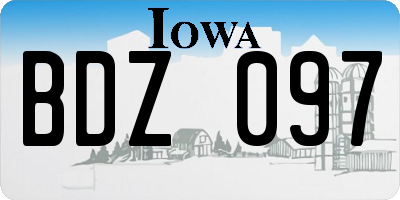 IA license plate BDZ097