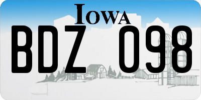 IA license plate BDZ098