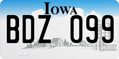IA license plate BDZ099