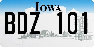 IA license plate BDZ101