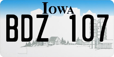 IA license plate BDZ107