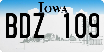 IA license plate BDZ109