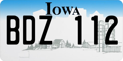 IA license plate BDZ112