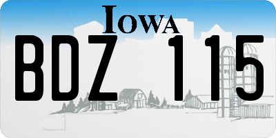 IA license plate BDZ115