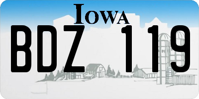 IA license plate BDZ119