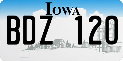 IA license plate BDZ120