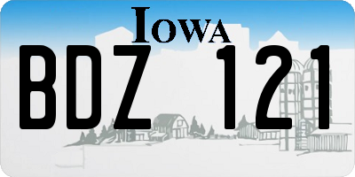 IA license plate BDZ121