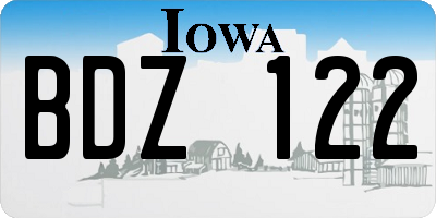 IA license plate BDZ122