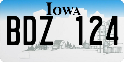 IA license plate BDZ124