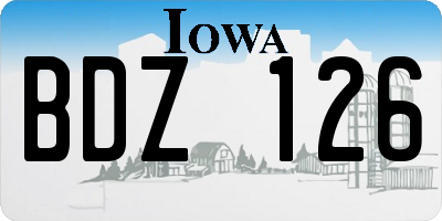 IA license plate BDZ126