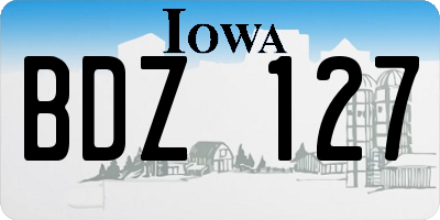 IA license plate BDZ127