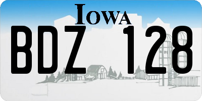 IA license plate BDZ128