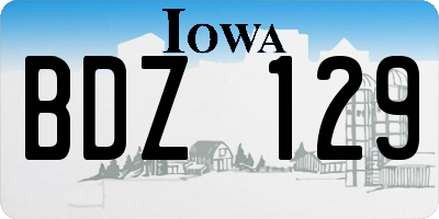 IA license plate BDZ129
