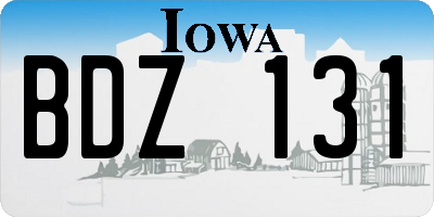 IA license plate BDZ131