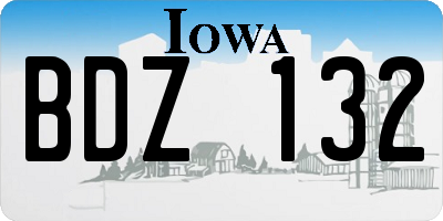 IA license plate BDZ132