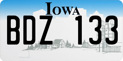 IA license plate BDZ133