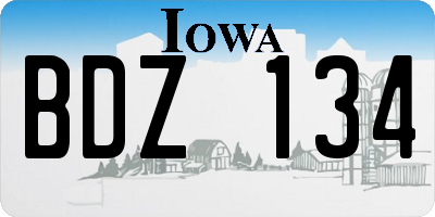 IA license plate BDZ134