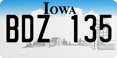 IA license plate BDZ135