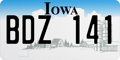 IA license plate BDZ141
