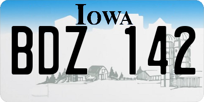 IA license plate BDZ142