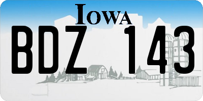 IA license plate BDZ143