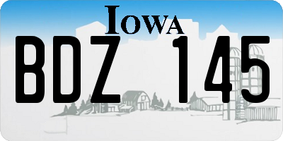 IA license plate BDZ145