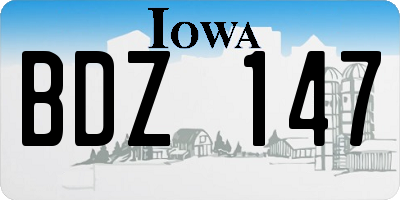 IA license plate BDZ147