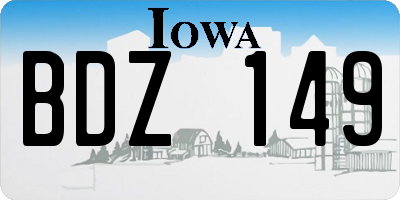 IA license plate BDZ149