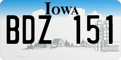 IA license plate BDZ151