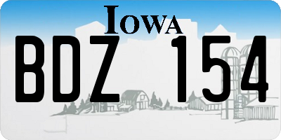 IA license plate BDZ154