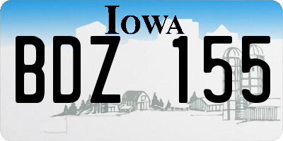 IA license plate BDZ155