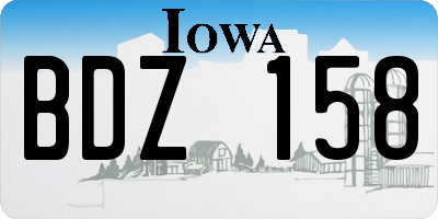 IA license plate BDZ158