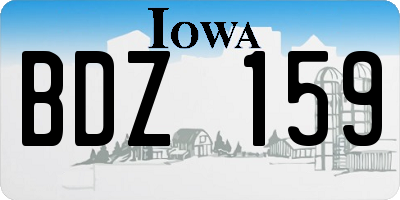 IA license plate BDZ159