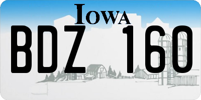 IA license plate BDZ160