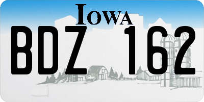 IA license plate BDZ162