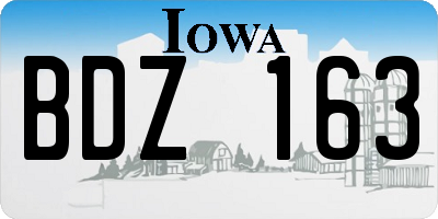 IA license plate BDZ163