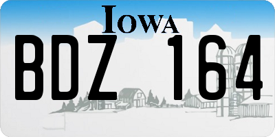 IA license plate BDZ164