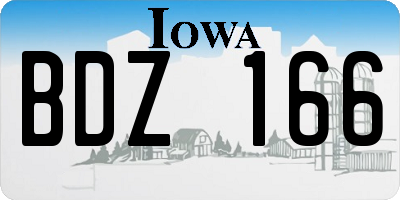 IA license plate BDZ166