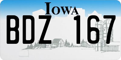 IA license plate BDZ167