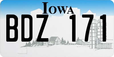 IA license plate BDZ171