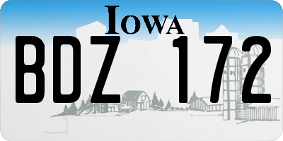 IA license plate BDZ172